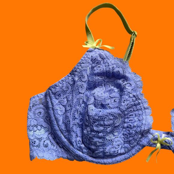 00's vintage floral lace coquette fairy y2k bra 36B victoria's secret - Picture 2 of 6